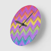 Rainbow Chevron by Shirley Taylor Runde Wanduhr (Winkel)