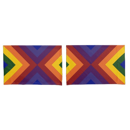 Rainbow Chevrons Geometrisches Muster Kissenbezug (Vorderseite-Set)