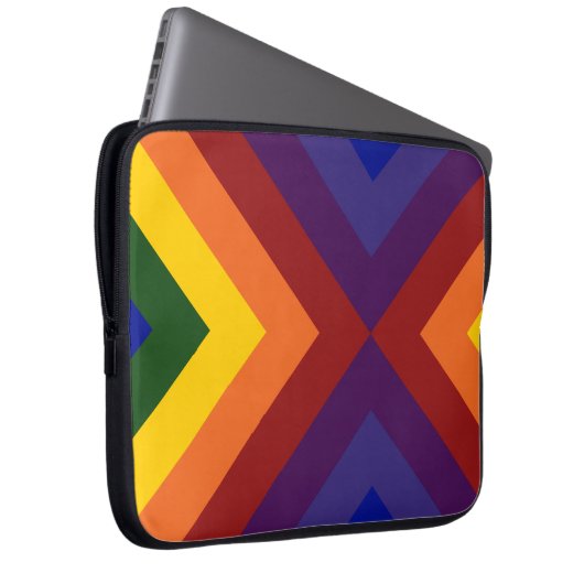 Rainbow Chevrons Laptopschutzhülle (Vorne Rechts)