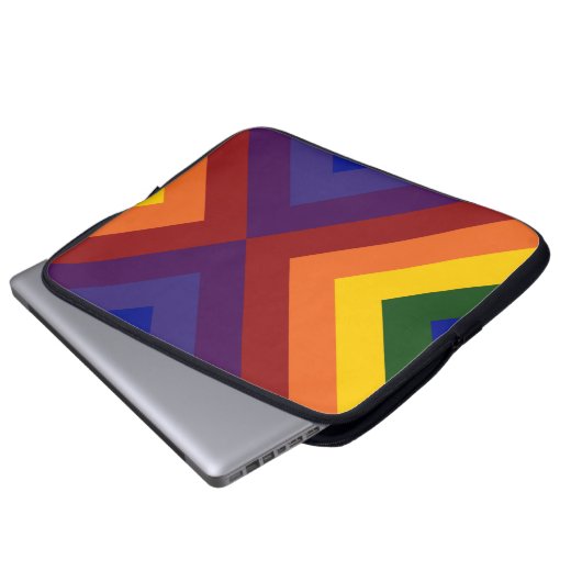 Rainbow Chevrons Laptopschutzhülle (Vorne Knopf)