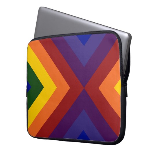 Rainbow Chevrons Laptopschutzhülle (Vorderseite Links)