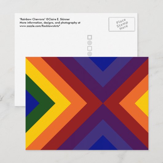 Rainbow Chevrons Postkarte (Vorne/Hinten)