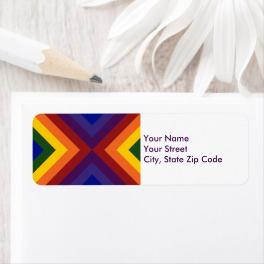 Rainbow Chevrons Rückadresslabel (Insitu)