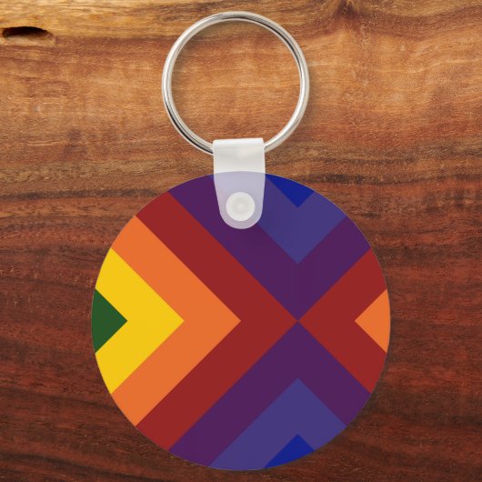 Rainbow Chevrons Schlüsselanhänger (Vorderseite)