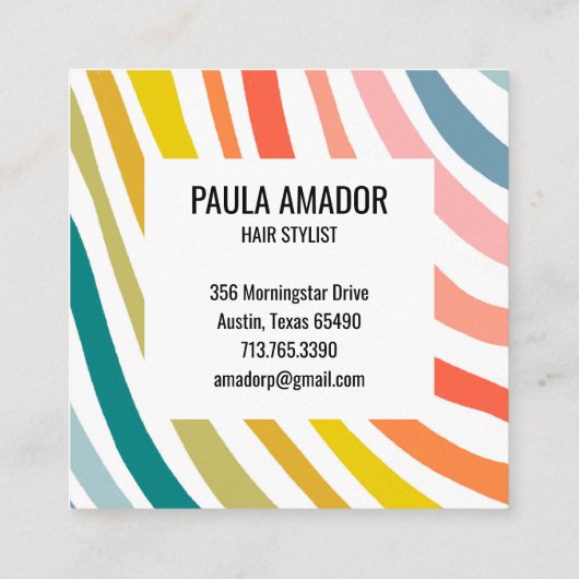 Rainbow Chic farbenfrohe, kurvenreiche Waves Handm Rabattkarte (Rückseite)