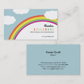 Rainbow Chilcare/Day Care Business Card Visitenkarte (Vorne/Hinten)