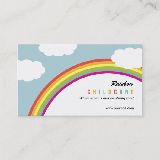 Rainbow Chilcare/Day Care Business Card Visitenkarte (Vorderseite)