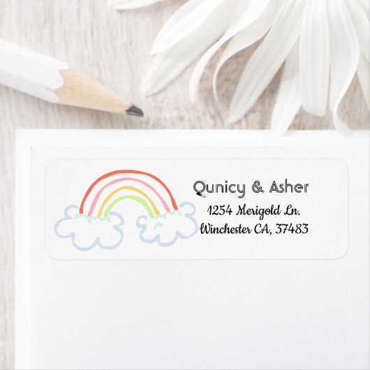 Rainbow Children's, Fun Rainbow Address Label (Insitu)