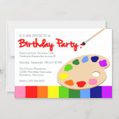 Rainbow Children's Painting Party Geburtstag Magneteinladung (Vorderseite)