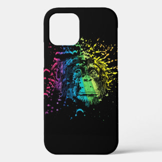 Rainbow Chimpanzee auf Black Case-Mate iPhone Case