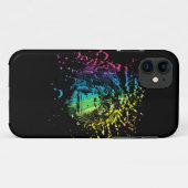 Rainbow Chimpanzee auf Black Case-Mate iPhone Case (Rückseite (Horizontal))