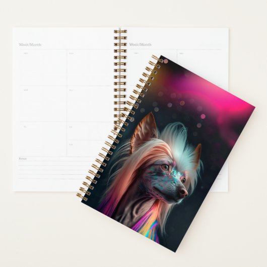 Rainbow Chinese Crested Dog Planner Planer (Anzeige)