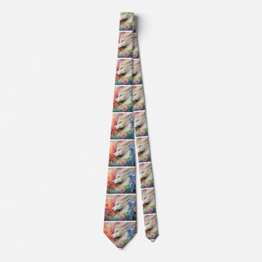 Rainbow Chinese Dragon Pattern Krawatte (Vorderseite)