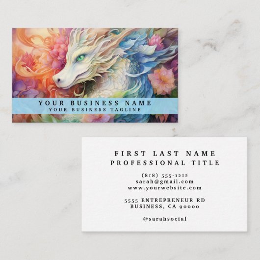 Rainbow Chinese Dragon Visitenkarte (Vorne/Hinten)