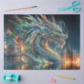 Rainbow-Chinesischer Drache in Water Decoupage Seidenpapier (Basteln)