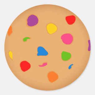 Rainbow Chocolate Chip Cookie Runder Aufkleber