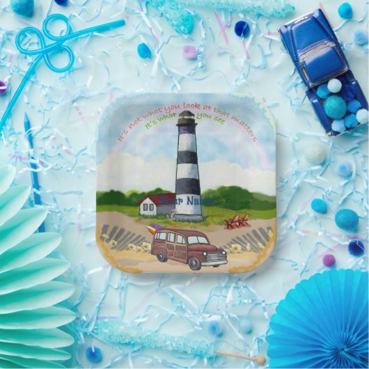 Rainbow Choice Lighthouse Pappteller (Party)
