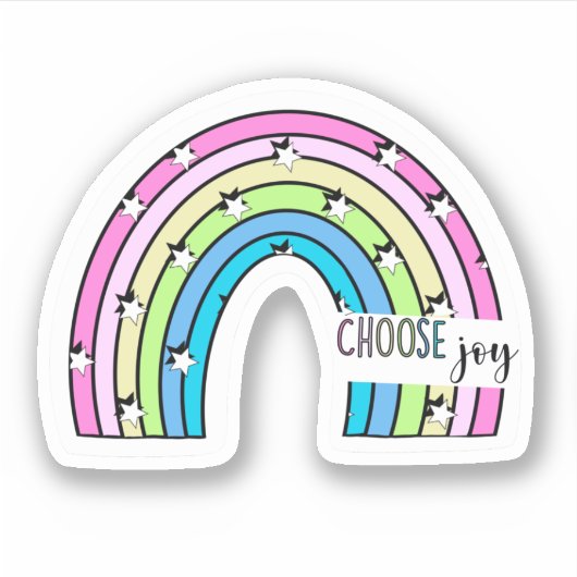 Rainbow Choose Joy Sticker (Vorderseite)