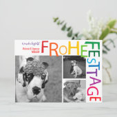 Rainbow Christmas Einladung (Stehend Vorderseite)