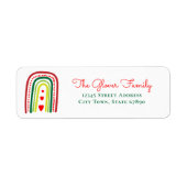 Rainbow Christmas Hearts Holiday Address Label (Vorne)