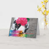 Rainbow Christmas Karte (Gelbe Blume)