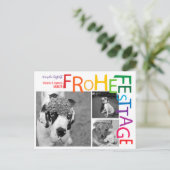 Rainbow Christmas Postcard Postkarte (Stehend Vorderseite)