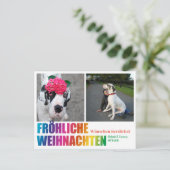 Rainbow Christmas Postcard Postkarte (Stehend Vorderseite)