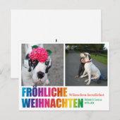 Rainbow Christmas Postcard Postkarte (Vorne/Hinten)