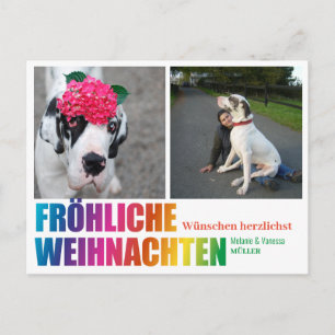 Rainbow Christmas Postcard Postkarte