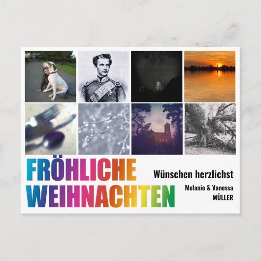 Rainbow Christmas Postcard Postkarte (Vorderseite)