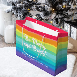Rainbow Christmas Sei fröhlich und hell Custom Par Große Geschenktüte