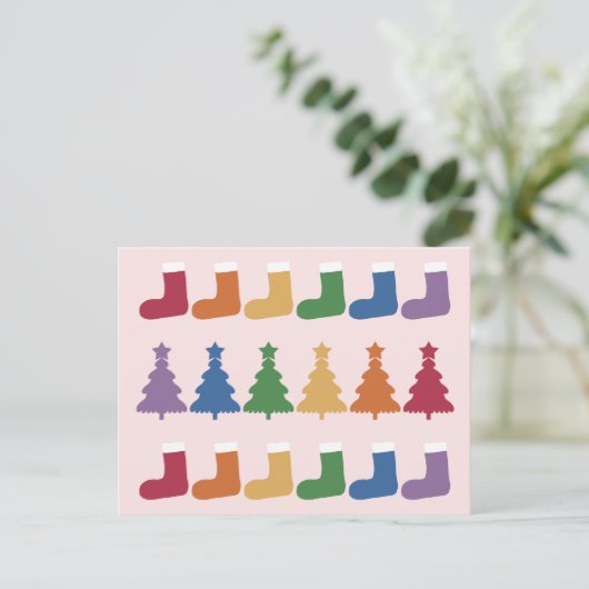 Rainbow Christmas Tree #2 Postkarte (Stehend Vorderseite)