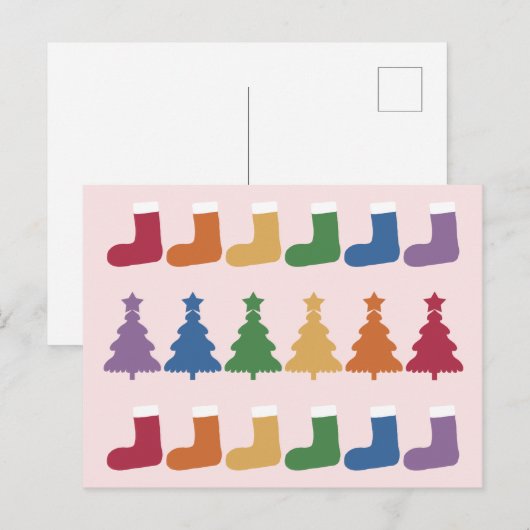 Rainbow Christmas Tree #2 Postkarte (Vorne/Hinten)