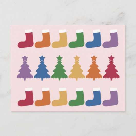 Rainbow Christmas Tree #2 Postkarte (Vorderseite)