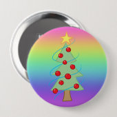 Rainbow Christmas Tree Button (Vorne & Hinten)