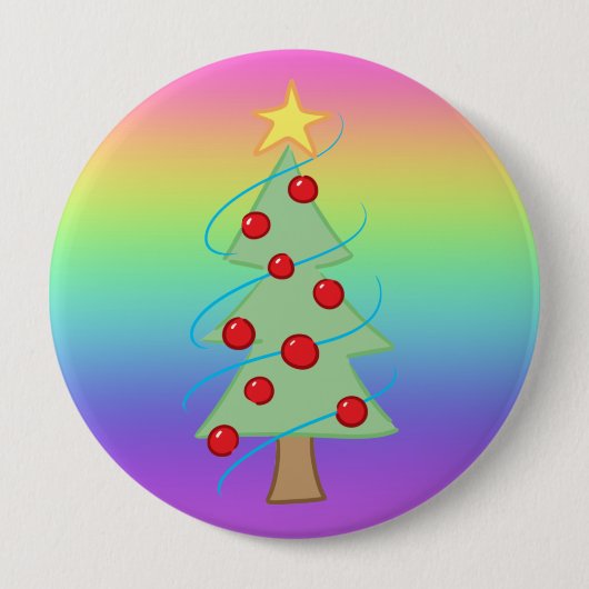 Rainbow Christmas Tree Button (Vorderseite)