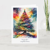 Rainbow Christmas Tree Feiertagskarte (Vorderseite)