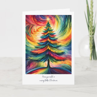 Rainbow Christmas Tree Feiertagskarte