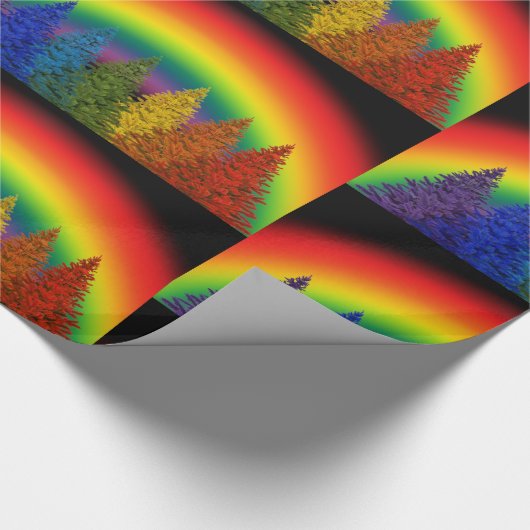 Rainbow Christmas Tree Geschenkpapier (Ecke)