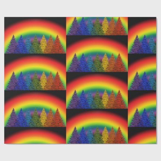 Rainbow Christmas Tree Geschenkpapier (Flach)