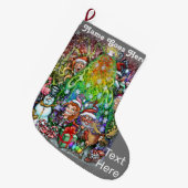 Rainbow Christmas Tree Großer Weihnachtsstrumpf (Vorderansicht (hängend))