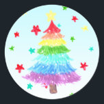 Rainbow Christmas Tree LGBT Pride Stickers<br><div class="desc">Rainbow Christmas Tree LGBT Pride Stickers</div>