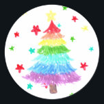 Rainbow Christmas Tree LGBT Pride Stickers<br><div class="desc">Rainbow Christmas Tree LGBT Pride Stickers</div>