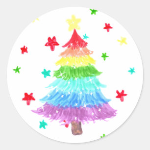Rainbow Christmas Tree LGBT Pride Stickers