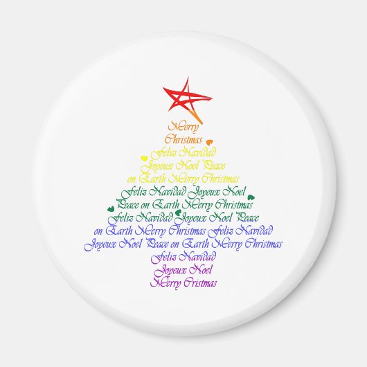 Rainbow Christmas Tree Magnet (Vorne)