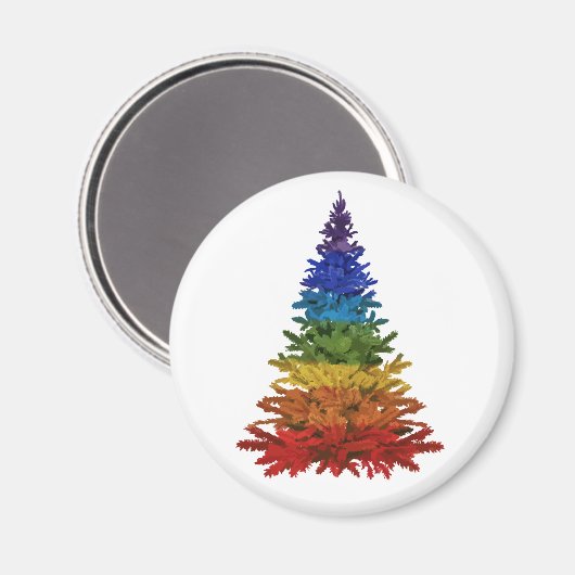 Rainbow Christmas Tree Magnet (Vorderseite/Rückseite)