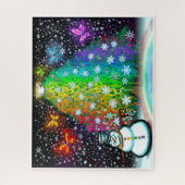 Rainbow Christmas Tree mit Beschneidungen Puzzle (Vertikal)