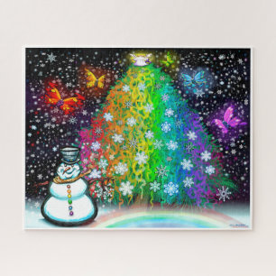 Rainbow Christmas Tree mit Beschneidungen Puzzle