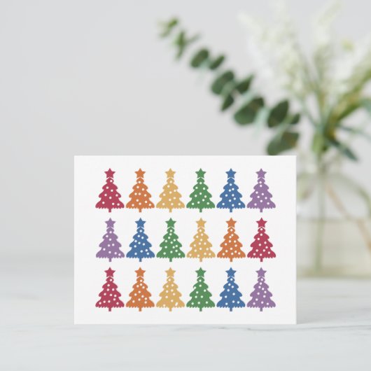 Rainbow Christmas Tree Postkarte (Stehend Vorderseite)