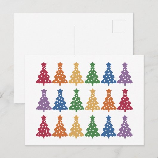Rainbow Christmas Tree Postkarte (Vorne/Hinten)